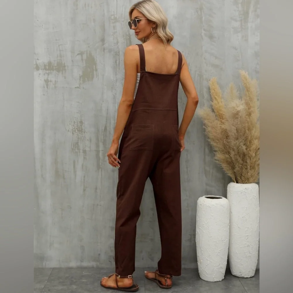 Elegant Brown Women's Jumpsuit - Picture 8 of 8